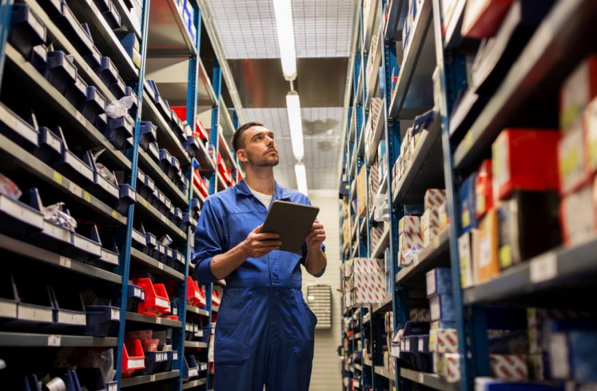man managing warehouse