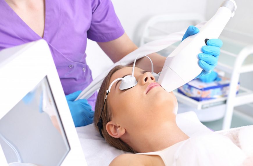 a person getting skin treatment