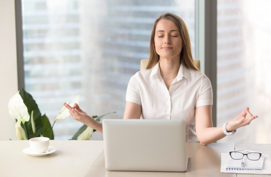a woman concentrating at work