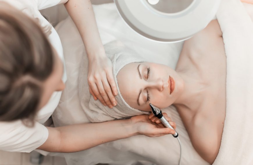 A woman getting a cosmetic treatment