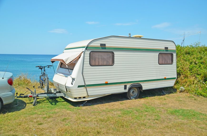 bike caravan on sea holidays